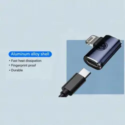 JMUYTOP 2pcs PD 27W USB Type-C to iOS elbow Adapter for iPhone 16 15 14 13 12 Pro Max XR Fast Charging Data Cable Converter