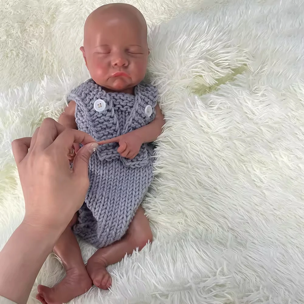 Reborn Boy preemy Soft 18 Inch Kid Boy Full Body 3D Painted Silicone Baby Reborn Doll Unfinished Newborn Africa Baby Doll Baby