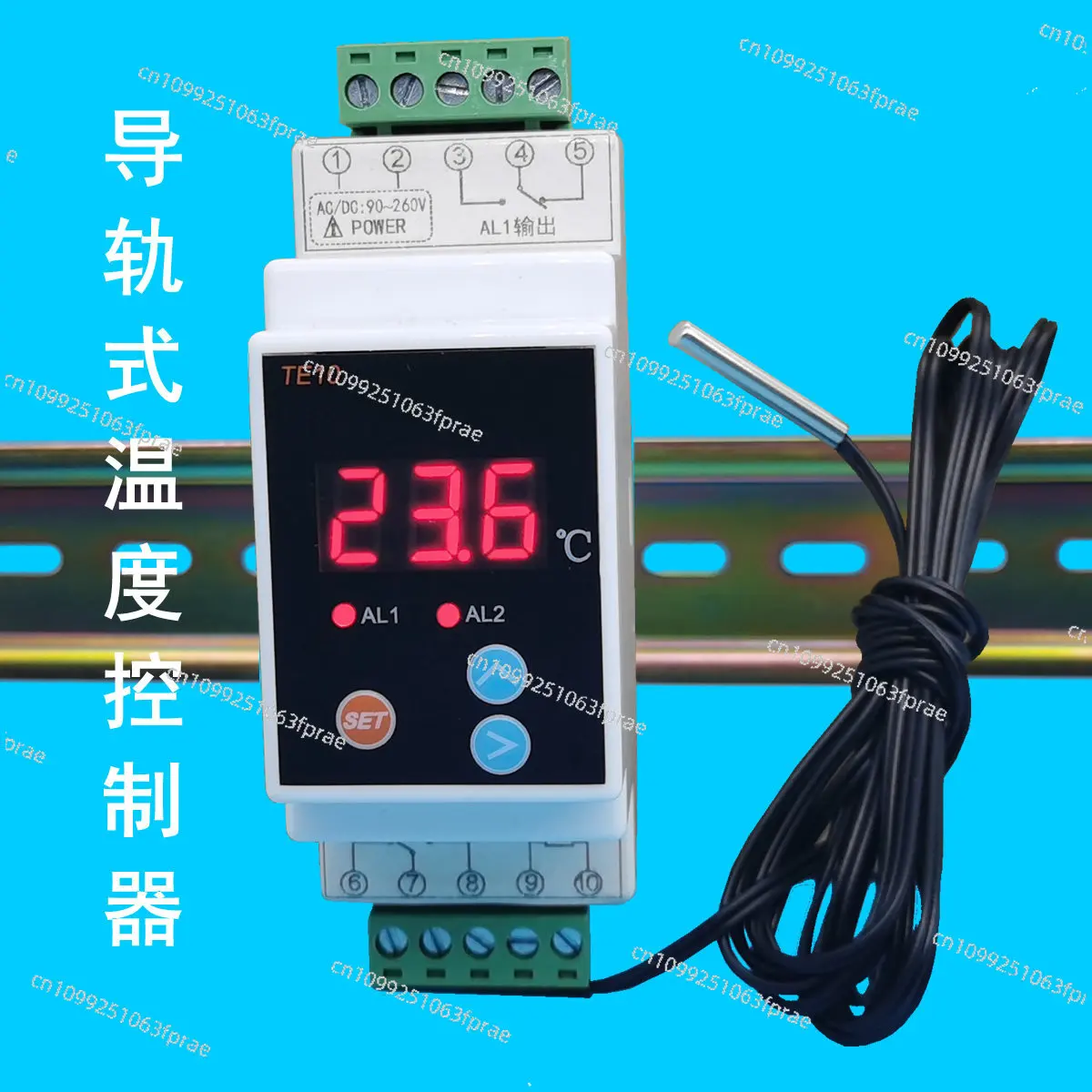 Digital Display Adjustable Thermostat, Guide Rail Type Heating And Cooling Dual-Purpose Temperature
