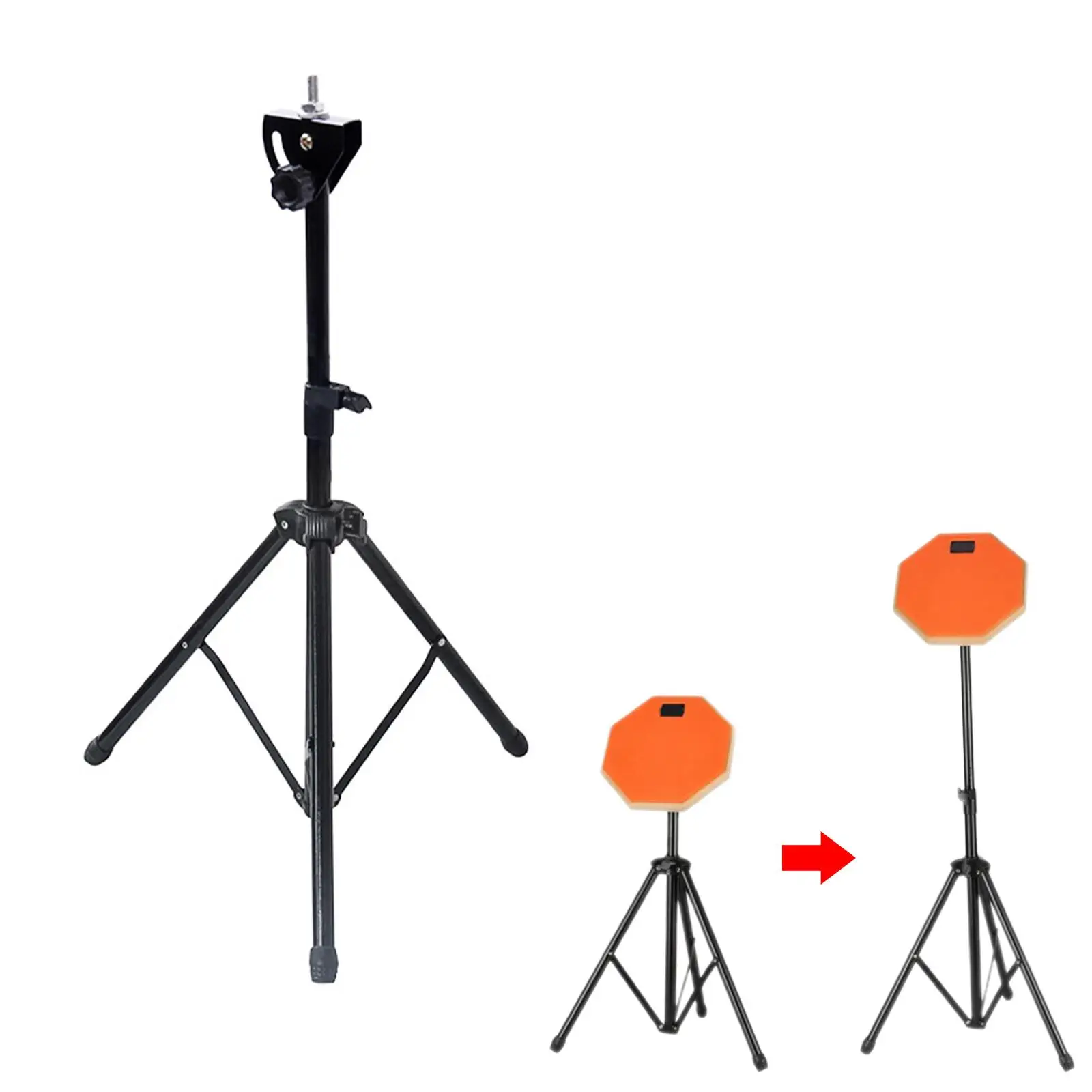 8inch Dumb Drum Stand Sturdy Reliable Non Slip Bottom Stable Instrument Fits 8'' Single Sided Drum Pad Practice Drum Pad Stand