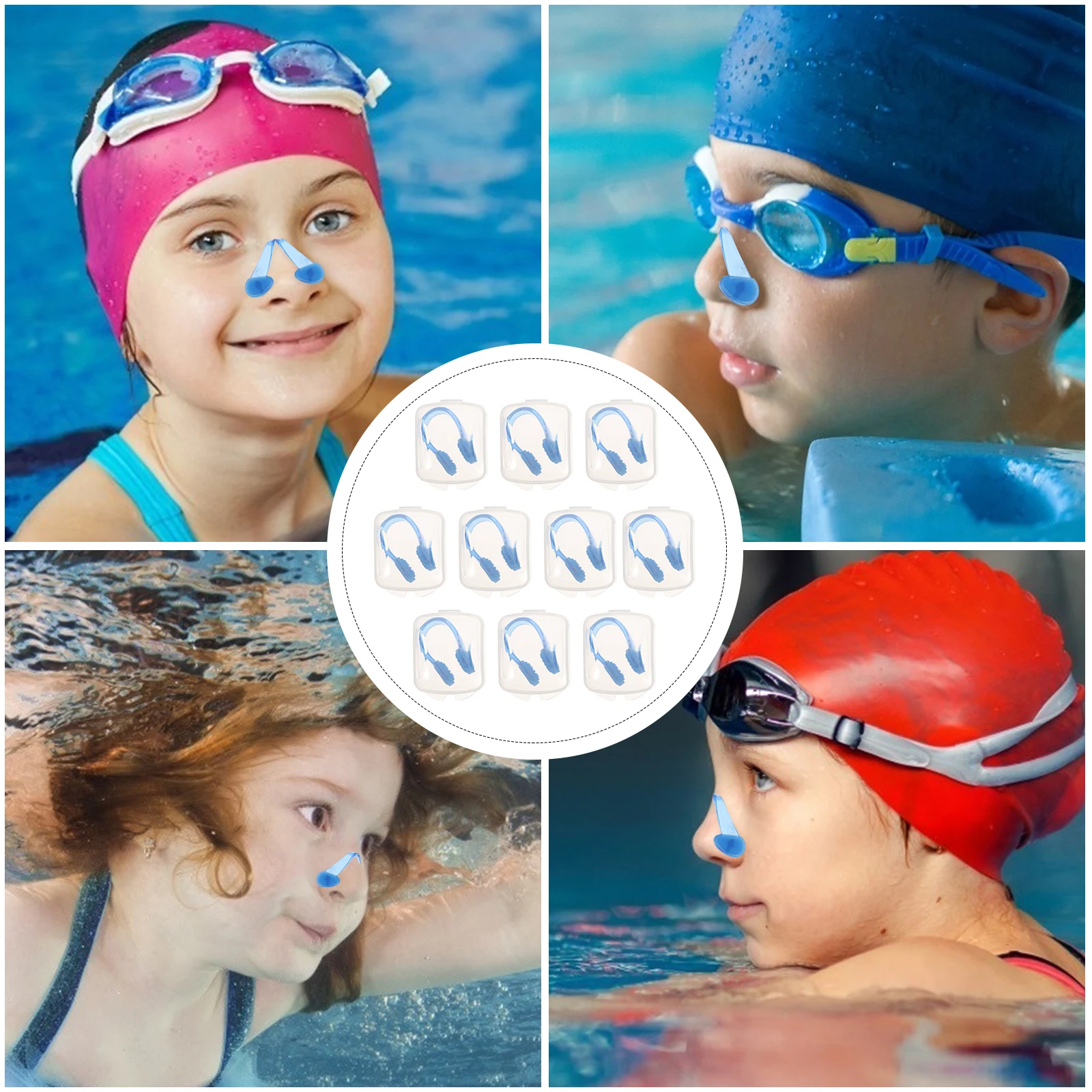 

10 Pcs Silicone Nose Clip Swimming Accessory Nasal Clips Nosebleed for Swimmers Clamp Pool Child