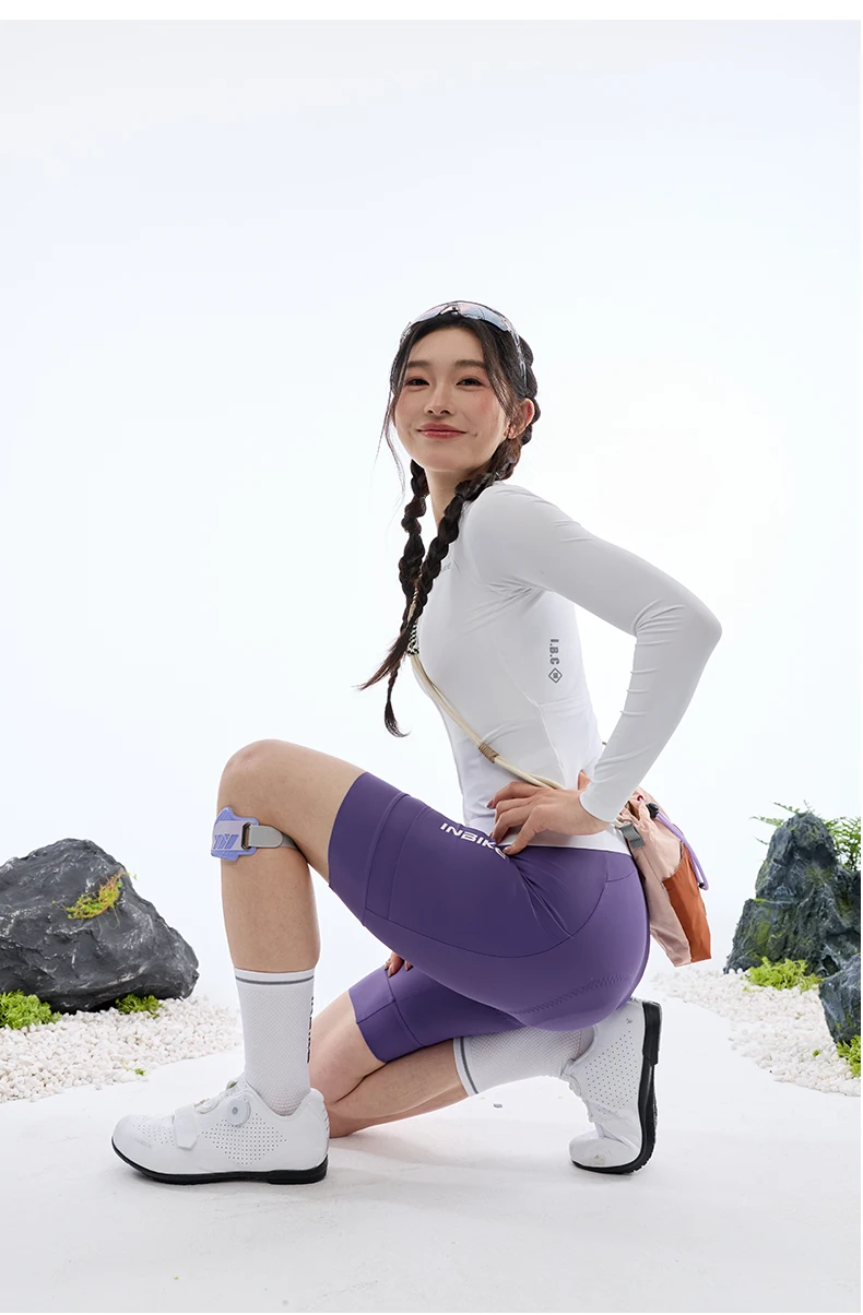 INBIKE Damen-Radtrikot, atmungsaktiv, schnelle Wärmeableitung, Sommer-Fahrrad-Langarmkleidung, Sport-T-Shirt mit 3 Taschen auf der Rückseite – Detail 12