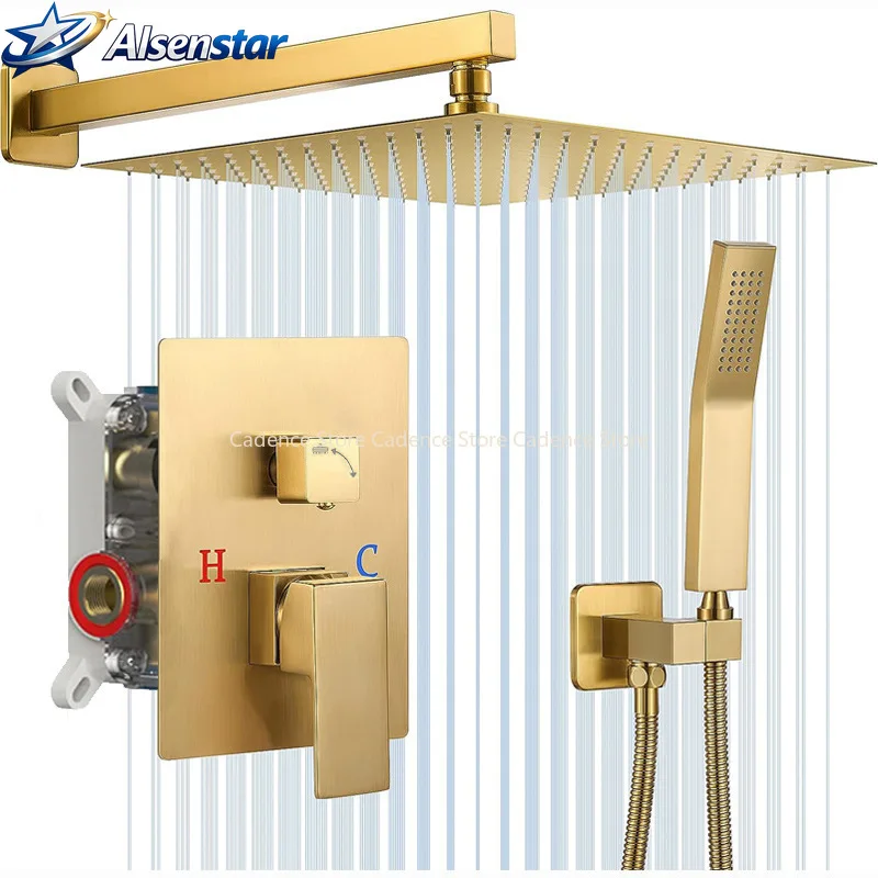 Shower Faucets Wall Mount Concealed Shower Set Rainfall Bath Shower Mixers 2 ways Bathroom Mixer Tap