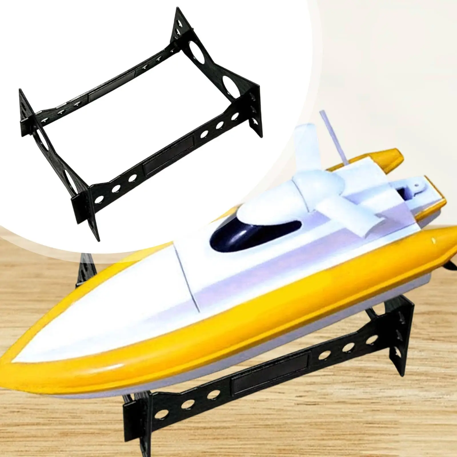 RC Boat Show Stand for Speedboat Model Display Holder Bracket Storage Rack DIY Frame for Remote Control Boat Collection Black