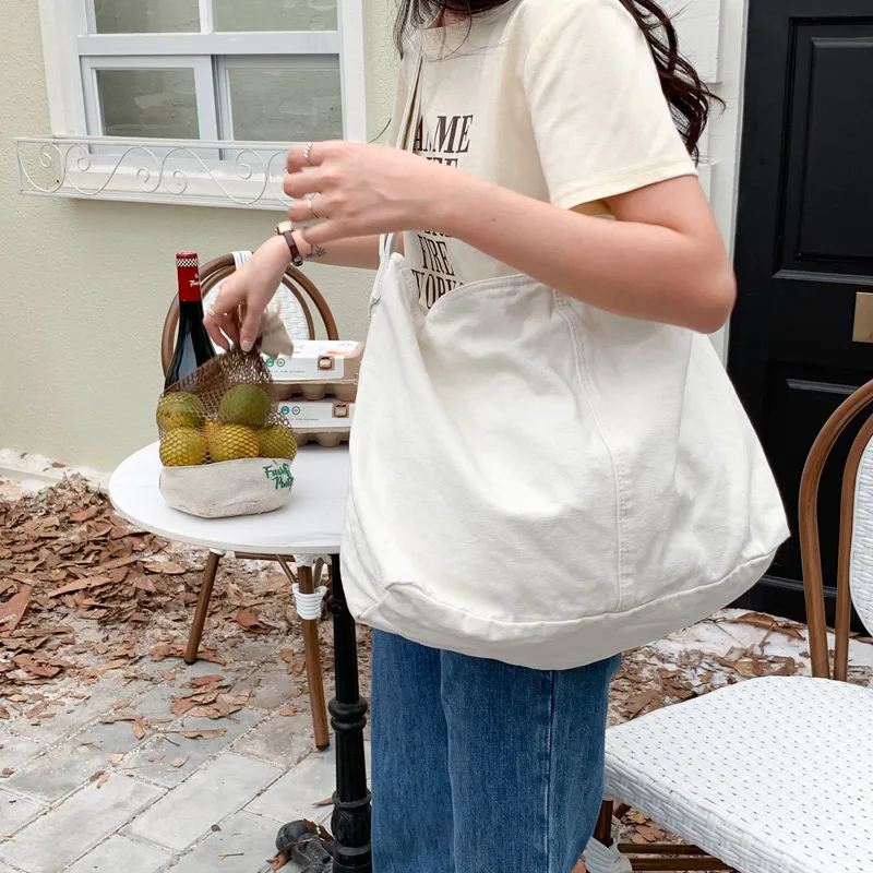 

New Premium Canvas Tote Bag - Korean Fashion Large Capacity Crossbody Versatile Women's Shoulder Purse