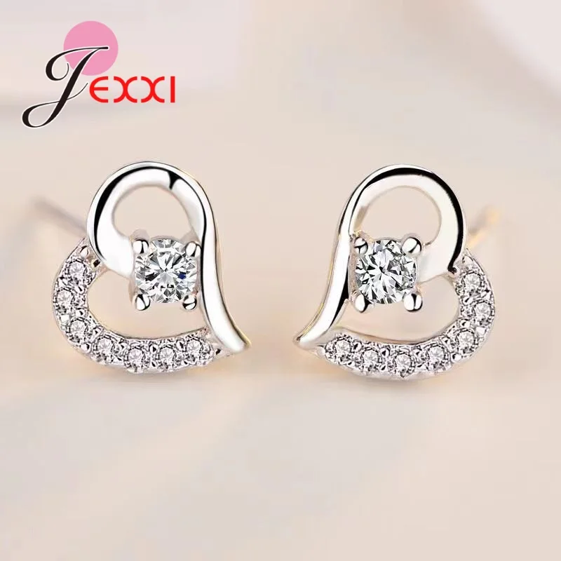 43 Models 925 Sterling Silver Jewelry Sets for Women Wedding Engagement Shiny Cubic Zircon Heart Charms Necklace Earrings