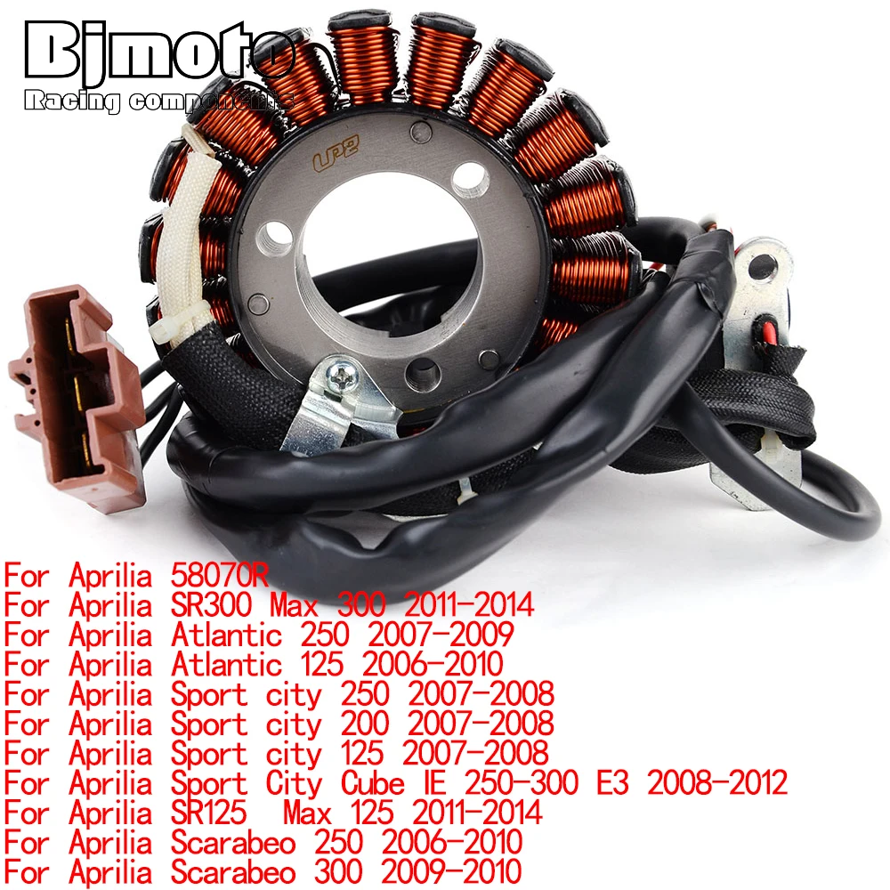 

Stator Coil For Aprilia 58070R SR300 Max 300 Atlantic Sport city 200 250 125 Cube IE 250-300 E3 SR 125 Max 125 Scarabeo 250 300