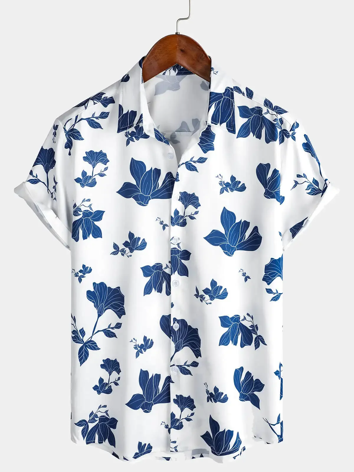 

Men's Summer Floral Print Casual Beach Button Short Sleeve Shirt Hawaiian Vacation Beach Shirt Camisas Hawaianas Divertidas