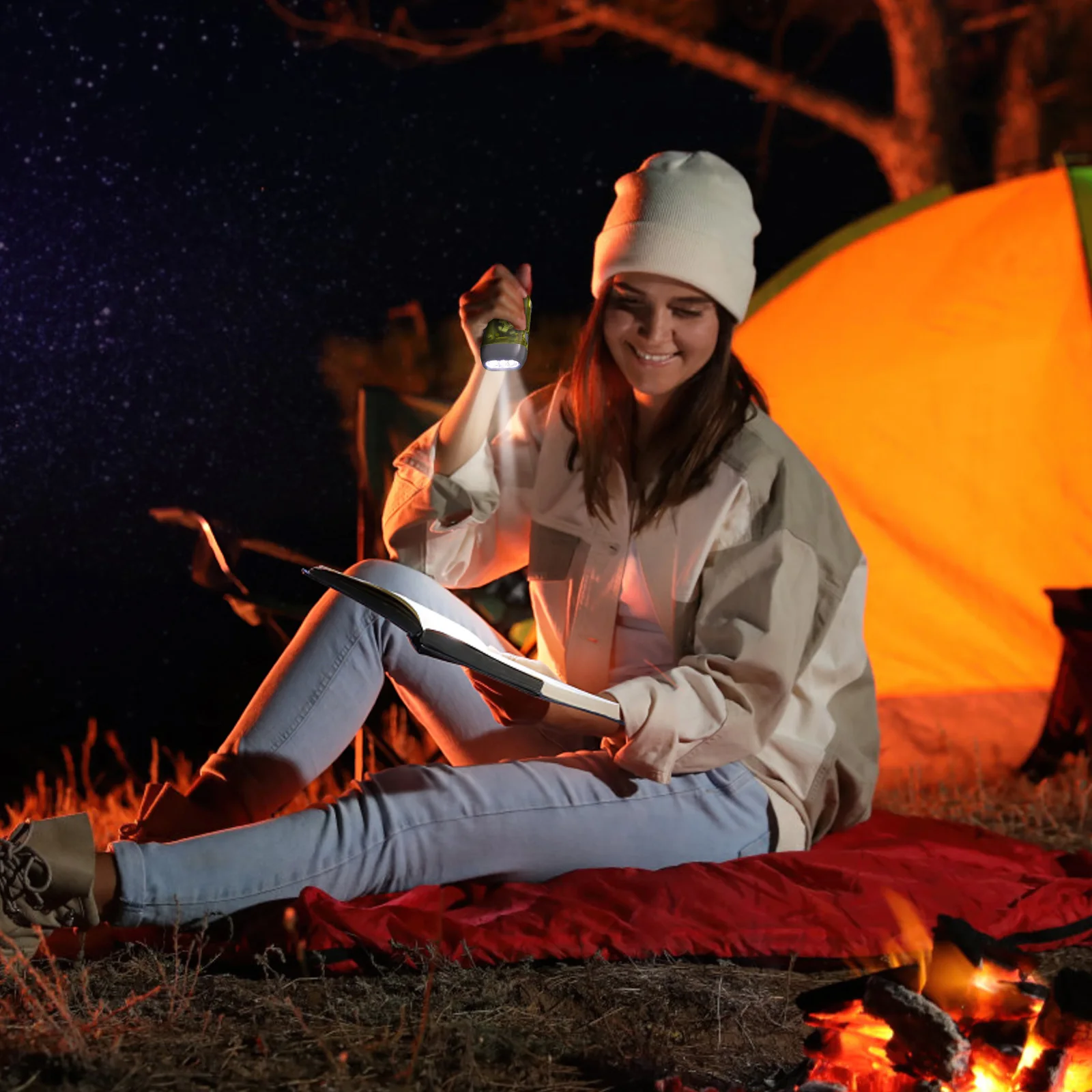 

3pcs Hand Crank Flashlight Emergency LED Light Manual Wind Up for Camping Survival Travel Outdoor Work Bright Durable Mini