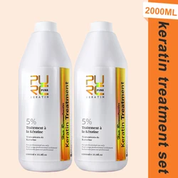 PURC Keratin Hair Treatment Set 300/1000 ml Curly Frizzy Hair Straightening Smooth Brazilian Keratin Products Salon Wholesalers