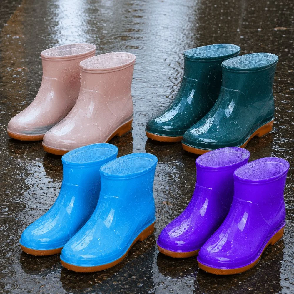 Non-slip Women's Short Rain Boots Low-top Lightweight Garden Rain Shoes Durable Waterproof Water Shoes For Outdoors,Kitchen,Work