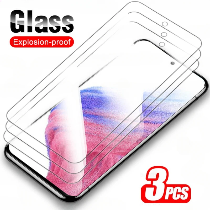 3Pcs Tempered Glass For Samsung Galaxy S20FE 22 5G Screen Protector For Samsung A54 A53 A52S S21FE 5G A14 A73 Protective Glass