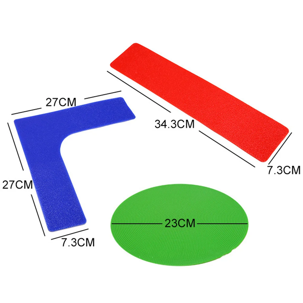 สติ๊กเกอร์พีวีซีสำหรับสนามเทนนิส 13 ชิ้น ป้องกันการลื่นไถล เป็นมิตรกับสิ่งแวดล้อม อุปกรณ์กีฬา ใช้ได้ทั้งในร่มและกลางแจ้ง 5 สี แผ่นกลม 4 สี สำหรับทำเส้น