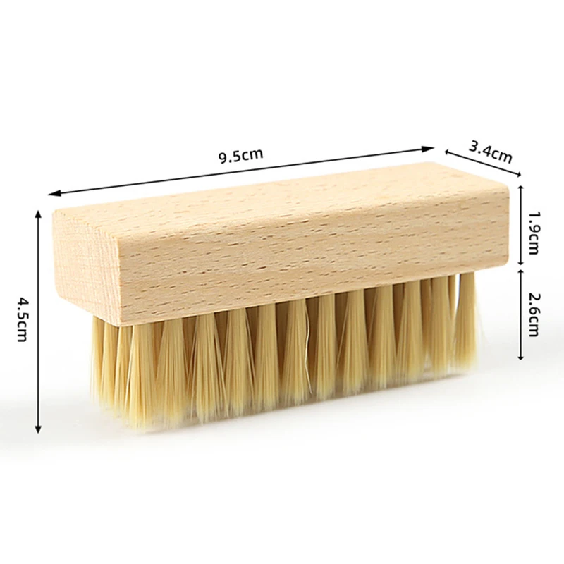 1PC Pig Bristles Shoe Brush For Slippers Sneaker Brush Shoes Cleaning Brushes Boot Brush Cleaner Wood Handle Shoe Brush