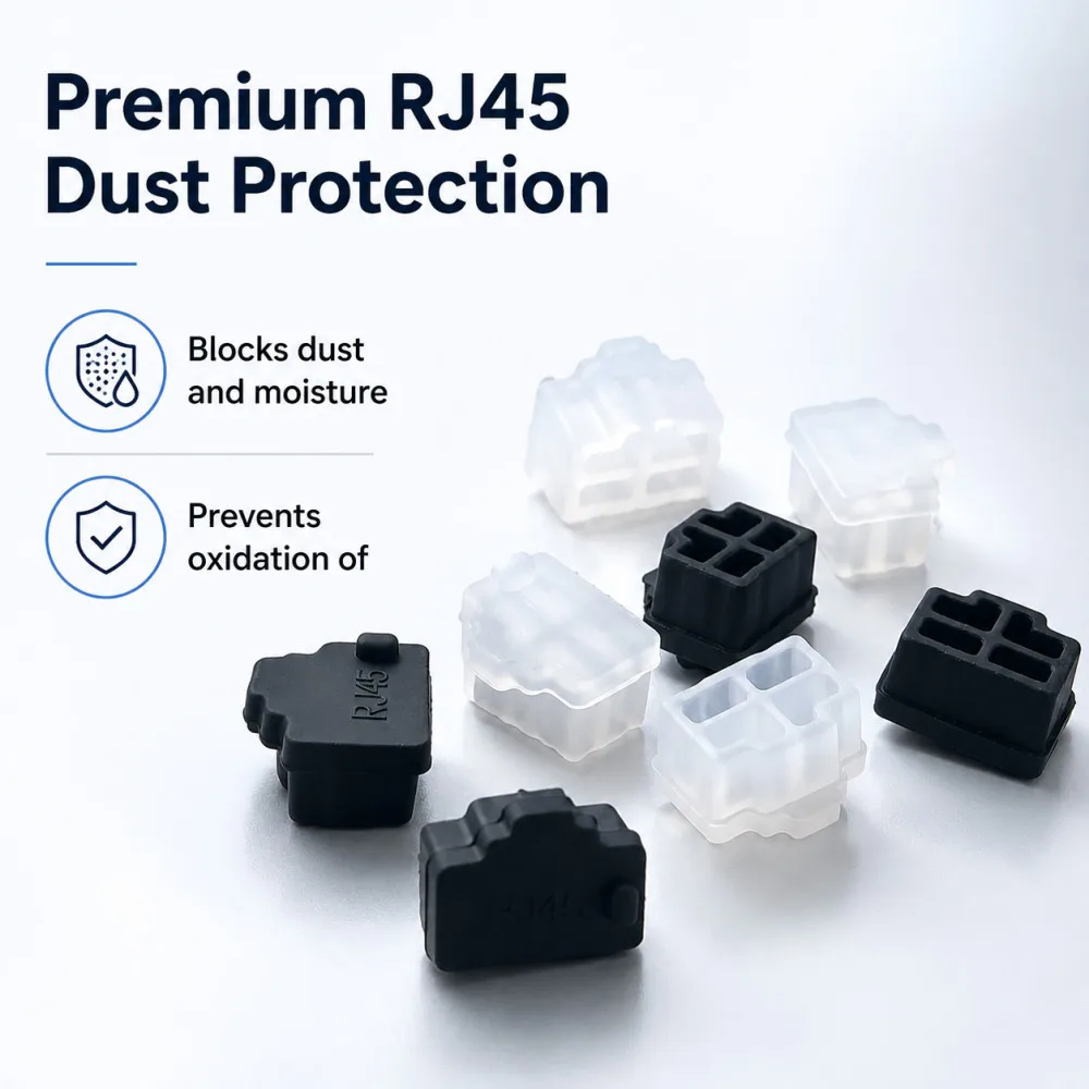 RJ45 Dustplugs Ethernet Hub Port RJ45 Anti Dust Cover Cap Protector Plug Silicone Stopper for Computer Router Switch Female Port