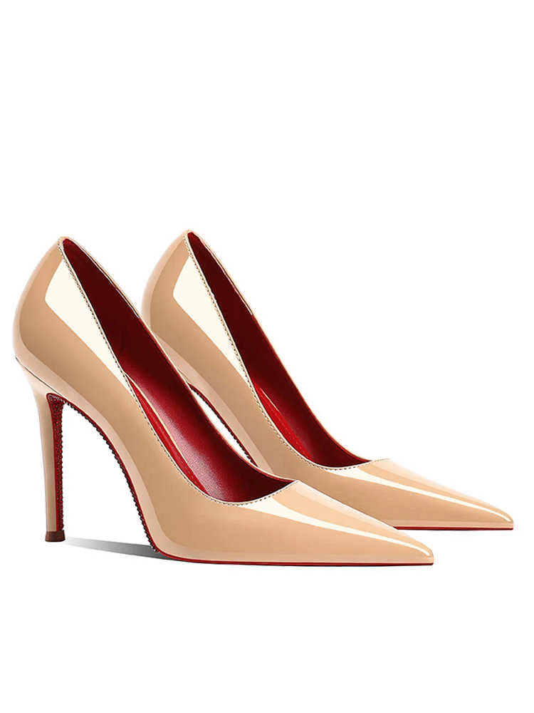 Hollow Women heels shoes luxury Brand Pumps Crystal Rhinestones Women's Shoes Red sole High Heels elegant Ladies Prom Shoes 12cm