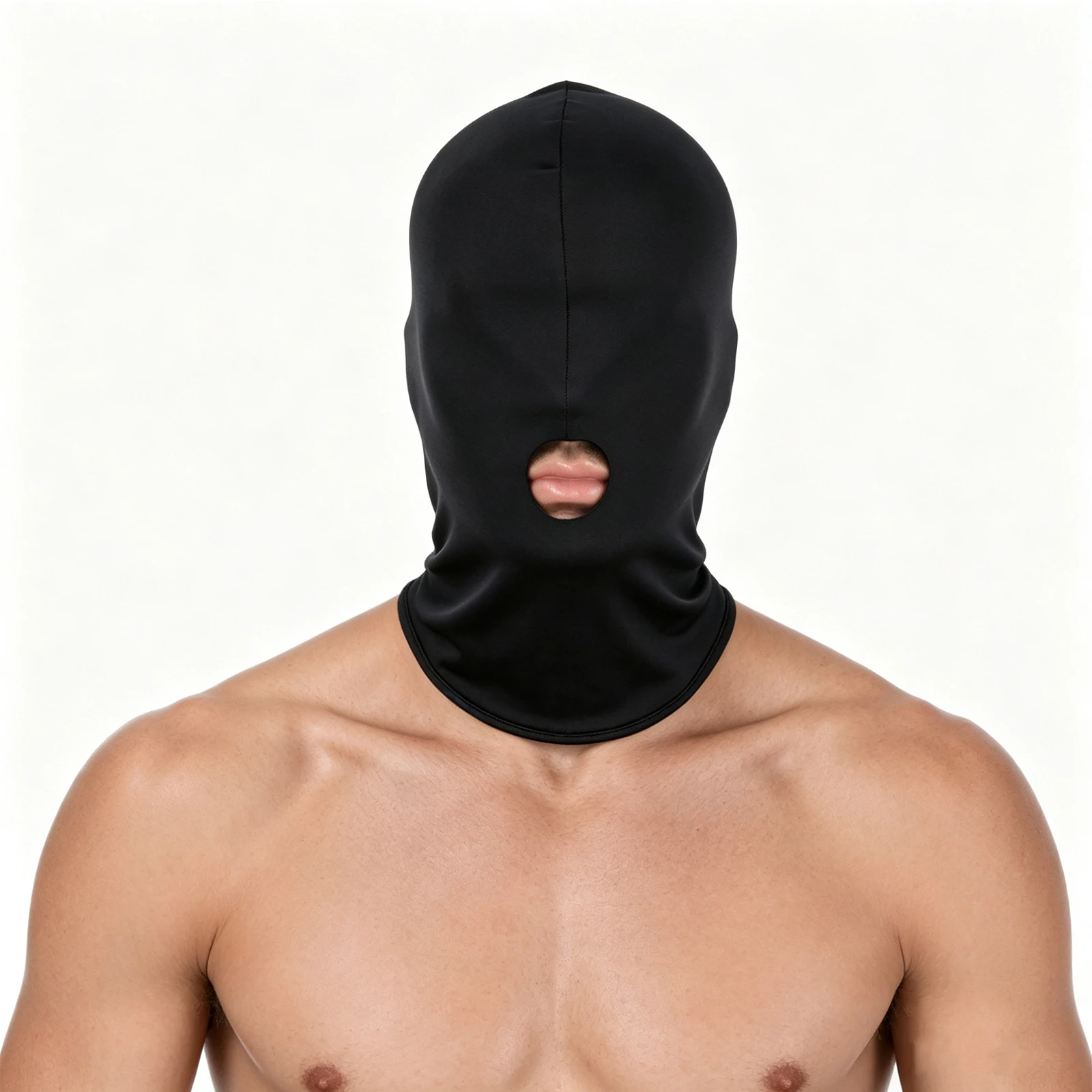 Mouth Open Balaclava Mask Single Hole Ice Silk Head Eyes Cover Full Face Hood Mask Ultra Thin Party Halloween Cosplay Headgear