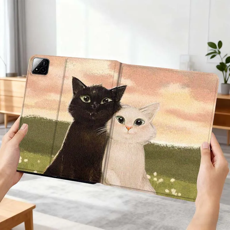 

Cute Cat Popular Cartoon Art For Xiaomi Mi Pad Mini 4 5 6 7 SE Pro Plus Redmi Pad 2 SE 2025 8.8 11 Foldable Tablet Case Gift