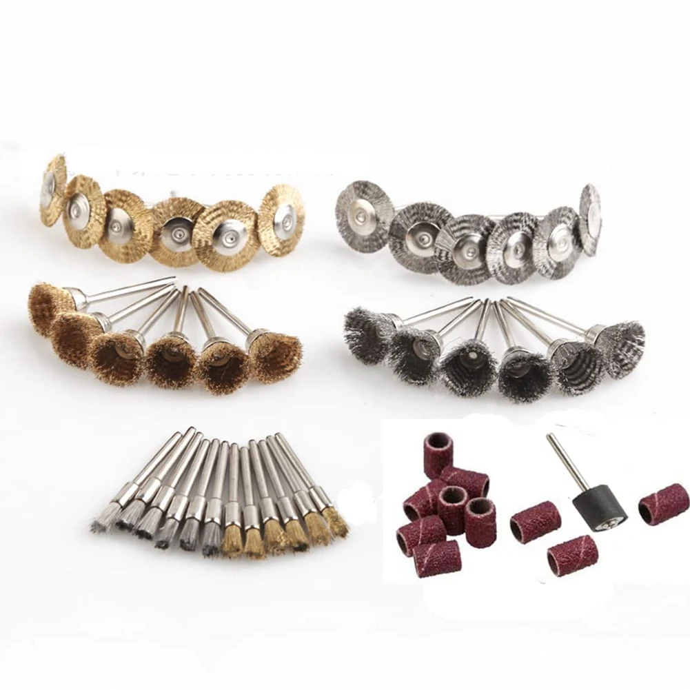 Zestaw szczotek drucianych M12K-47 z mosiądzu, szczotki do polerowania stali nierdzewnej, pełny zestaw do czyszczenia rdzy, szczotka do Dremel