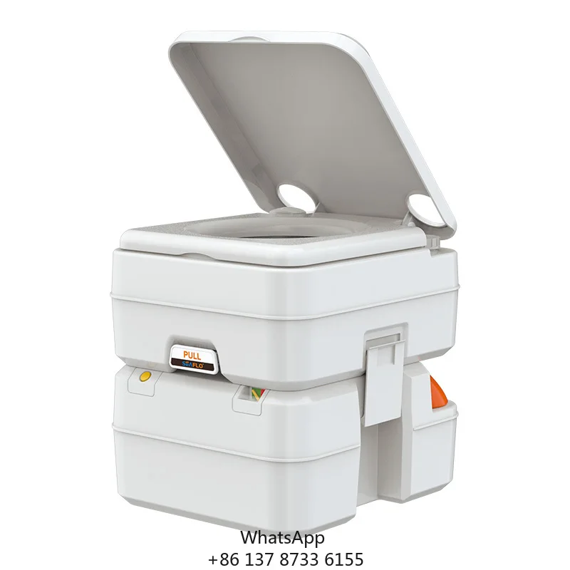 SEAFLO Travel Toilet Portable Outdoor Mobile Toilet 20L Capacity Automatic Flush Camping RV Marine Toilet