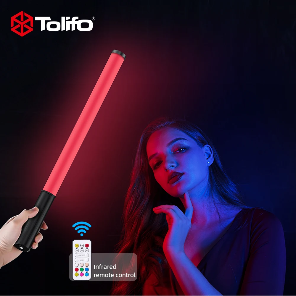 Tolifo-Palo de luz led RGB ST10RGB, varita de fotografía y vídeo de mano con imán