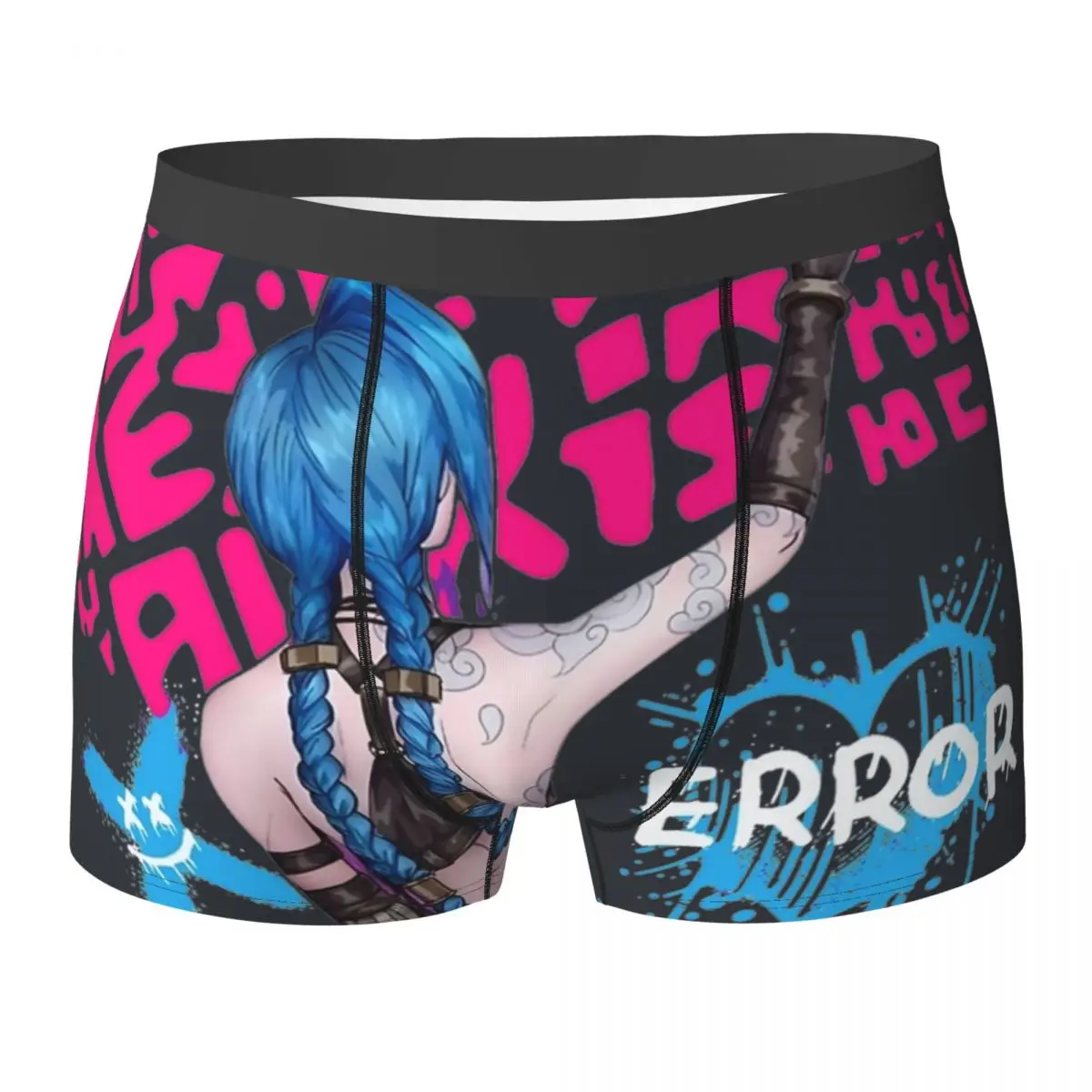 

Jinx Arcane Нижнее белье League of Legends Аниме Игра 3D Чехол Шорты-боксеры Дизайнерские шорты Трусы Симпатичные мужские трусики Большие размеры 2XL