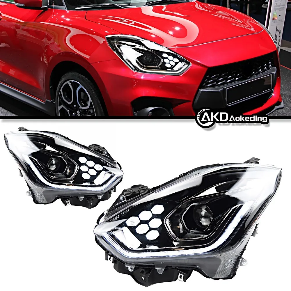 Auto Parts Headlights For Suzuki Swift 2018-2021 latest Styling LED Daytime Lights Dual Projector Car Accesorios Modified