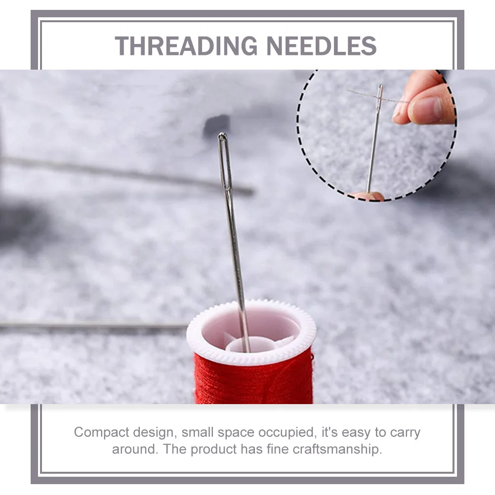 

5Sets Large Eye Needles Stainless Steel Yarn Knitting Durable Sewing Accessories DIY Craft Tools Large Eye Needles