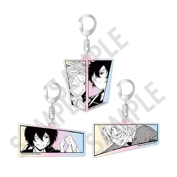 

3styles Bungo Dogs Peripherals Acrylic Keychain Mini Dazai Osamu Bag Accessory Nakahara Chuuya Figure Toys Gifts Anime Boys