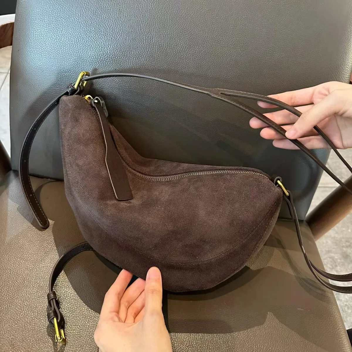 Casual Suede Women Cross-body Bag Casual Women Handbag Fashion Ladies Genuine Leather Shoulder Bag