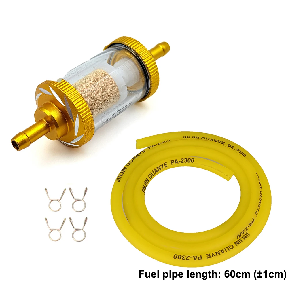 Geändert Universal 6mm Inline Kraftstoff Filter Aluminium Legierung Sheel Kupfer Kern Für Motorrad Roller ATV Dirt Pit Bike Motocross