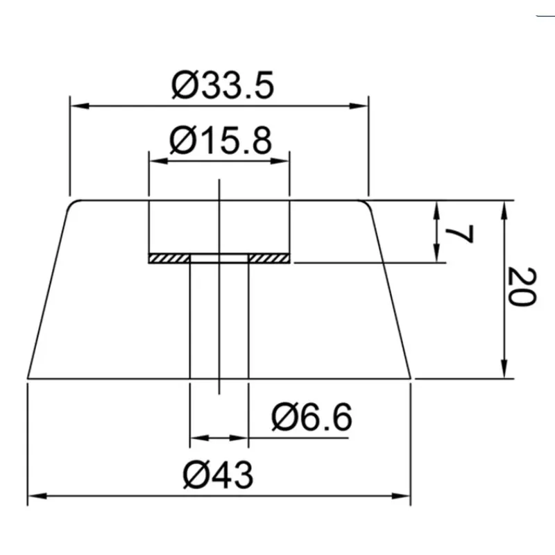 Premium Rubber Feet With Metal Washer 43*19.1mm Anti Slip Shockproof Speaker Foot Pad Audio Cabinet Vibration Isolation Parts*