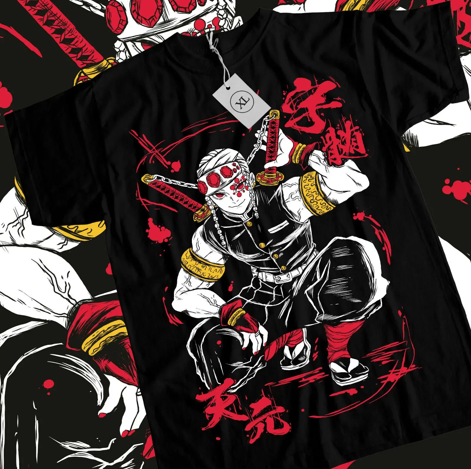 

Kimetsu No Yaiba T-Shirt Anime,Manga,Zenitsu Tanjiro Demon Slayer Black Shirt