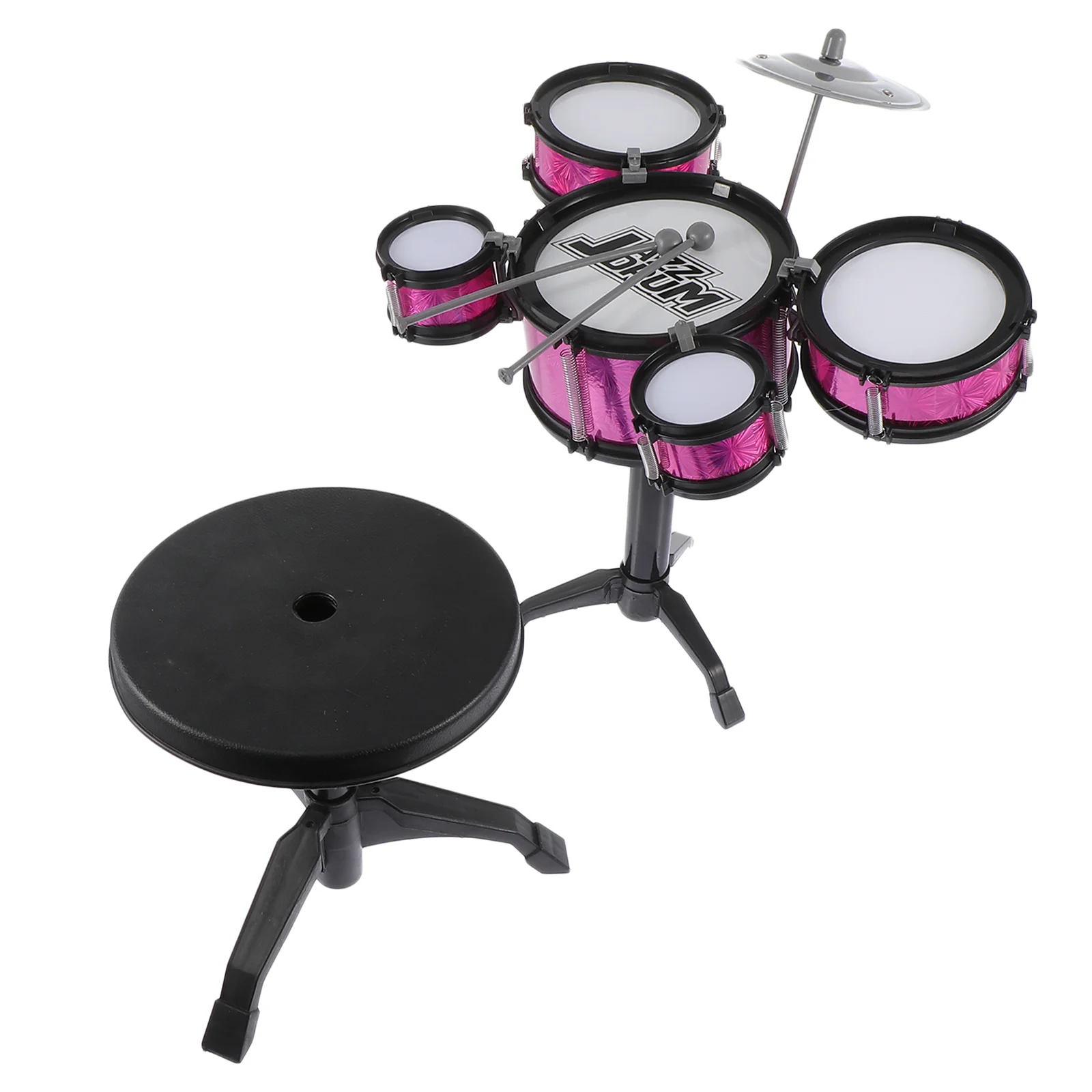 

Simulated Jazz Drum Toy 5 Drum Set ABS Plastic Metal Accessories Kids Gift Hand eye Coordination Baby Educational