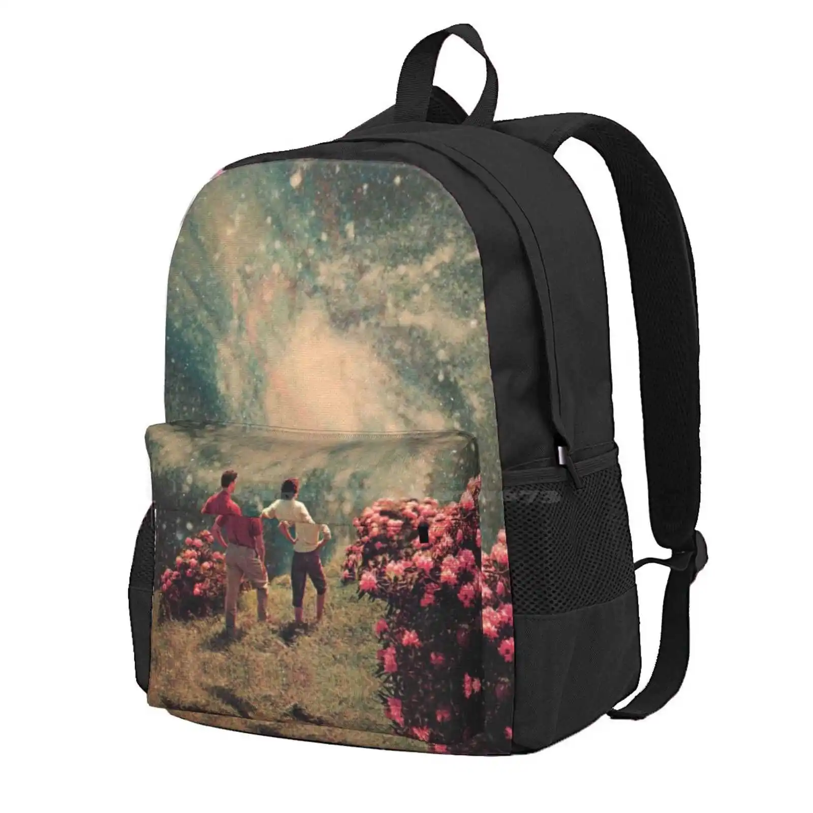 There Will Be Light In The End Hot Sale Schoolbag Backpack Fashion Bags Frank Moth Vintage Collage Graphic Design Color People