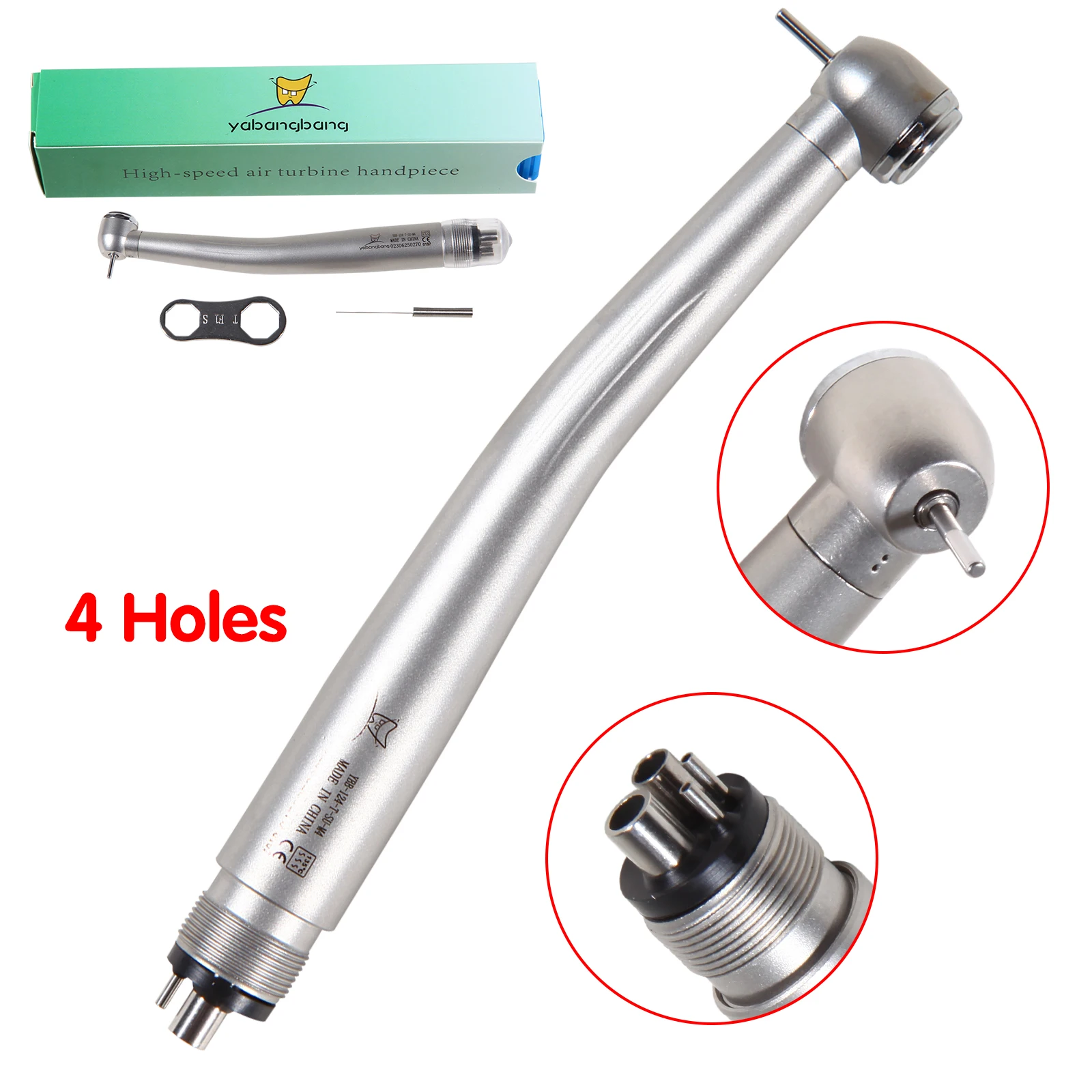 Dental 4 Hole High Speed Handpiece Air Turbine NSK Push Button Clean Big Head Single Water Spray Dental tools free shipping