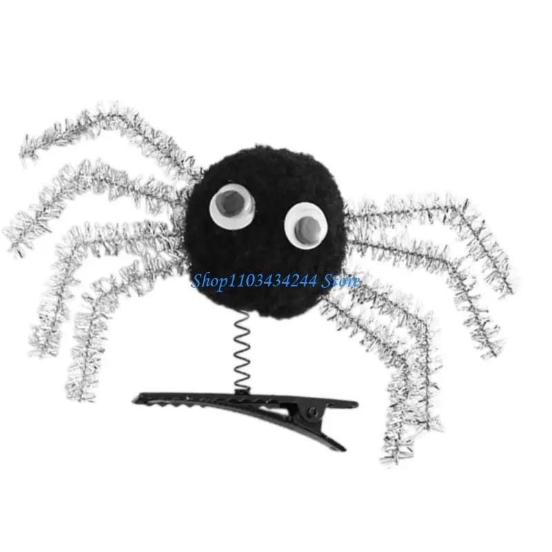 1 قطعة مشبك شعر العناكب التفاعلية للأطفال زي الحفلات العملي دبوس الشعر المشابك سن 3 + تأثيري هيربيسي
