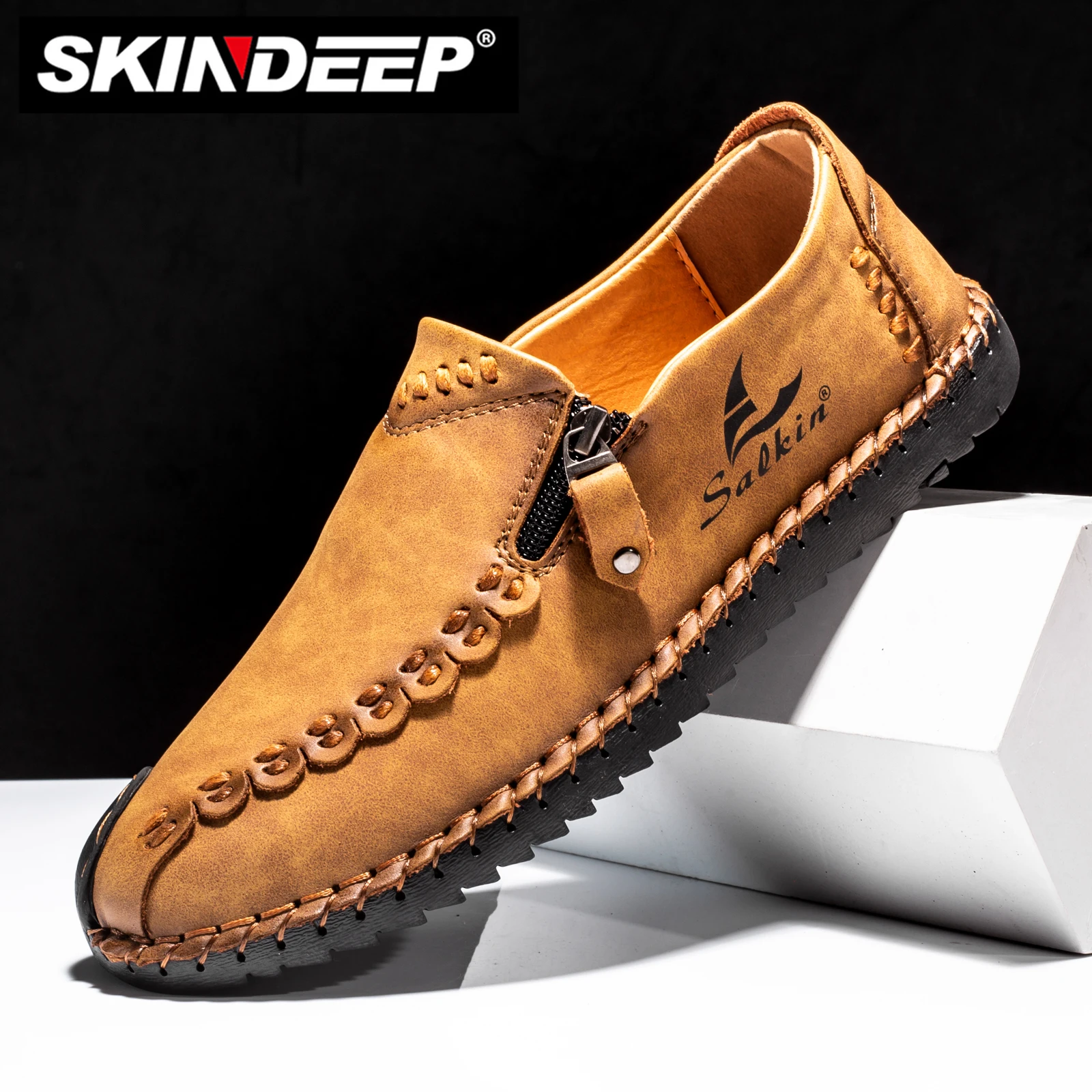 SKINDEEP New Fashion Shoes Men's Handmade Soft Genuine Leather Shoes Outdoor Male Sneakers