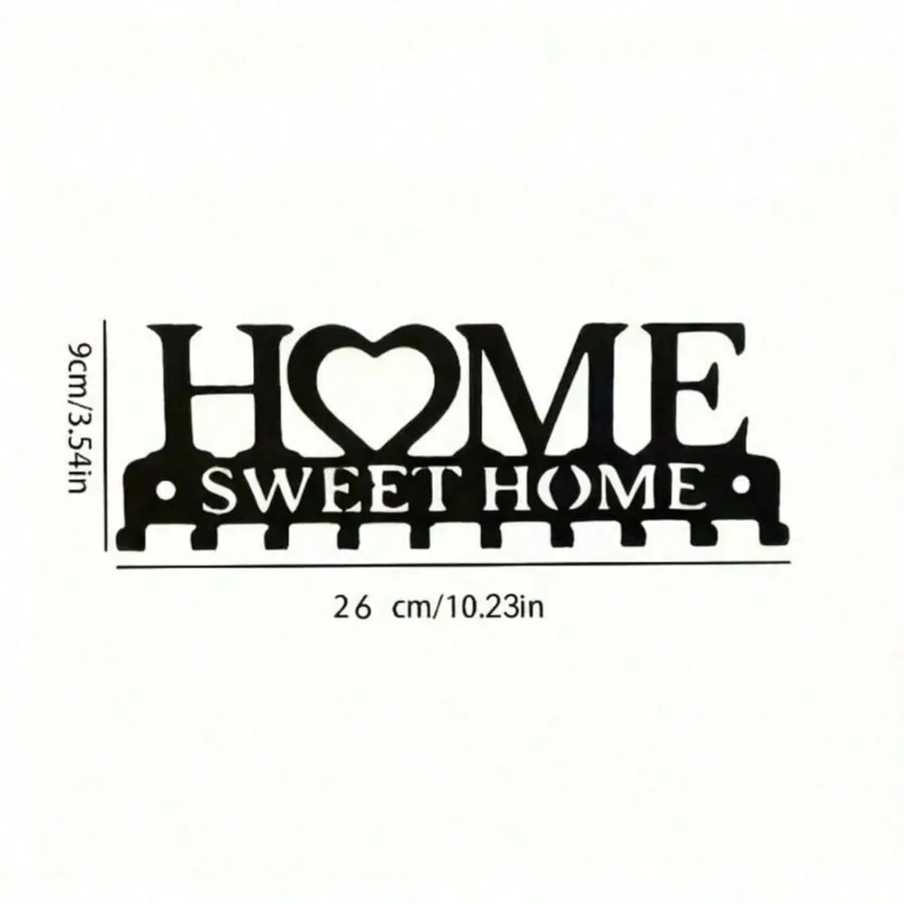 1 llavero negro montado en la pared, elegante organizador de entrada de Metal con ganchos para llaves, abrigos, sombreros, bufandas, duradero para pasillo