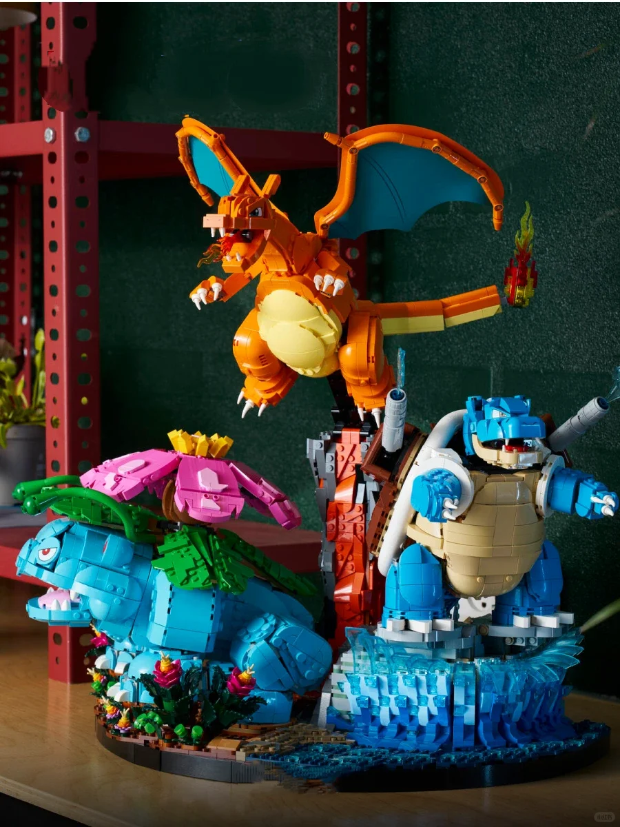 Jeu de blocs de construction 6838 pièces Elf Pet Pocket Venusaur Charizard Blastoise