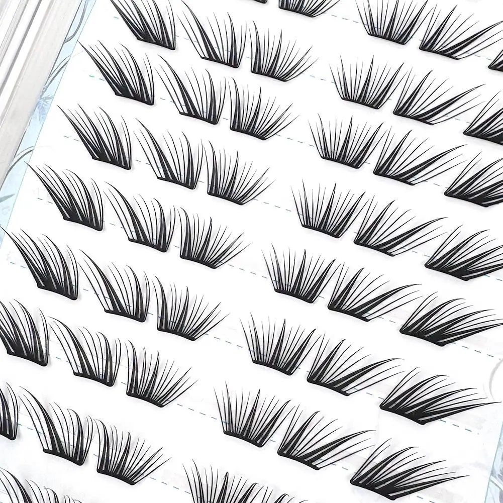 FOX コミックスタイルつけまつげ超薄型セグメント化された自然なふわふわつけまつげエクステンション初心者メイクアップツール