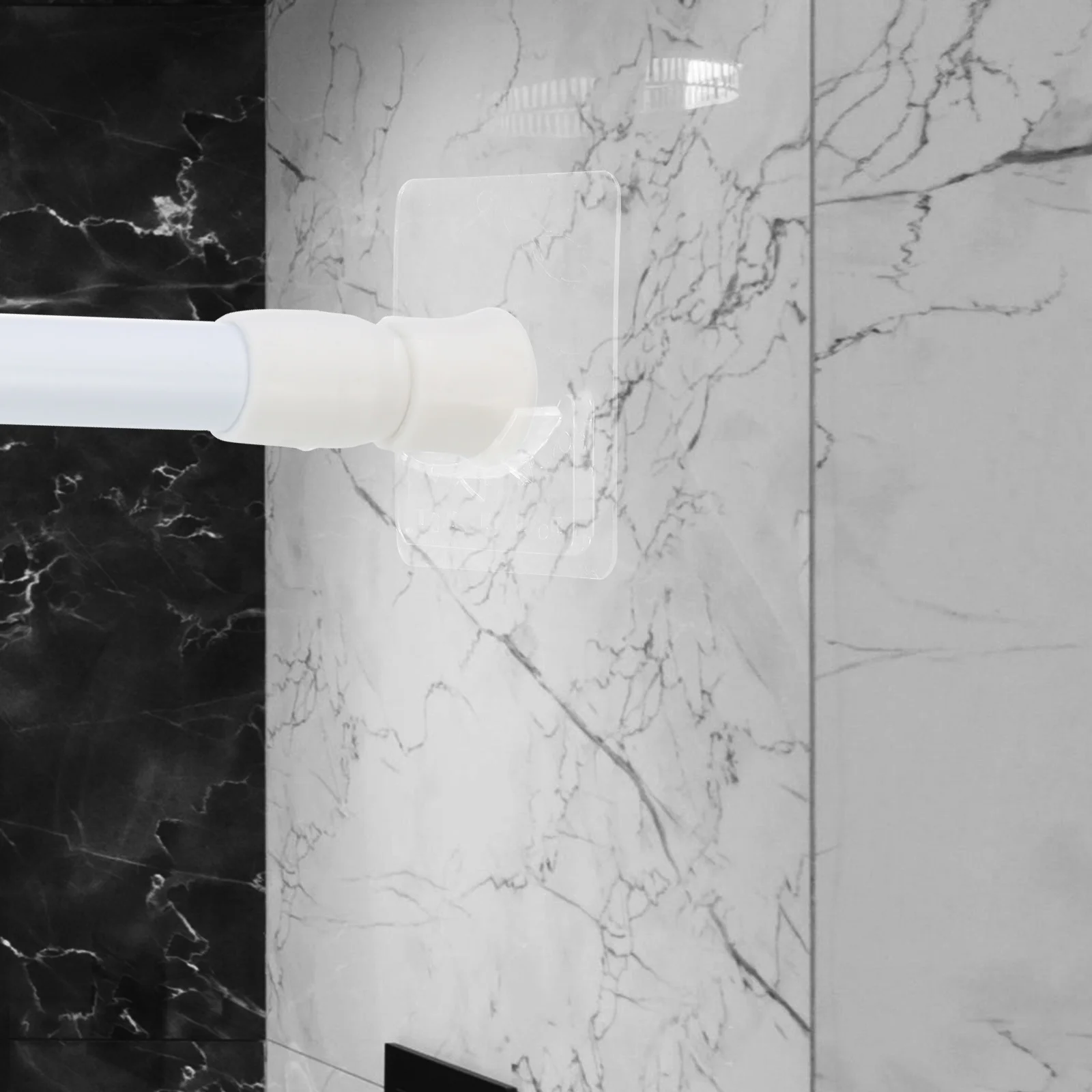 Shower Curtain Rod Bracket Holder Adhesive No Drill Wall Mount Sticky Curtain Rod Brackets For Bathroom Towel Bar Pole