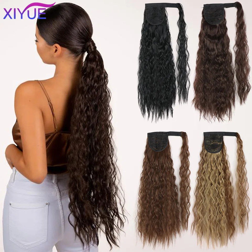 

XIYUE Wig medium length ponytail net red corn perm high ponytail wool roll fashionable natural fluffy