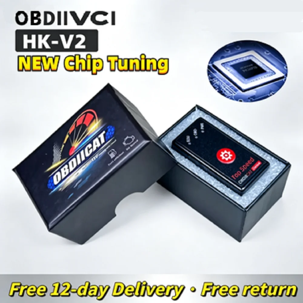 

For OBDIICAT HK-V2 Upgrade HK01 PRO/Ultra PIC16F59 Chip OBD2 Tuning Box, Plug & Play Power Booster Fuel Saver for All Fuel Grade