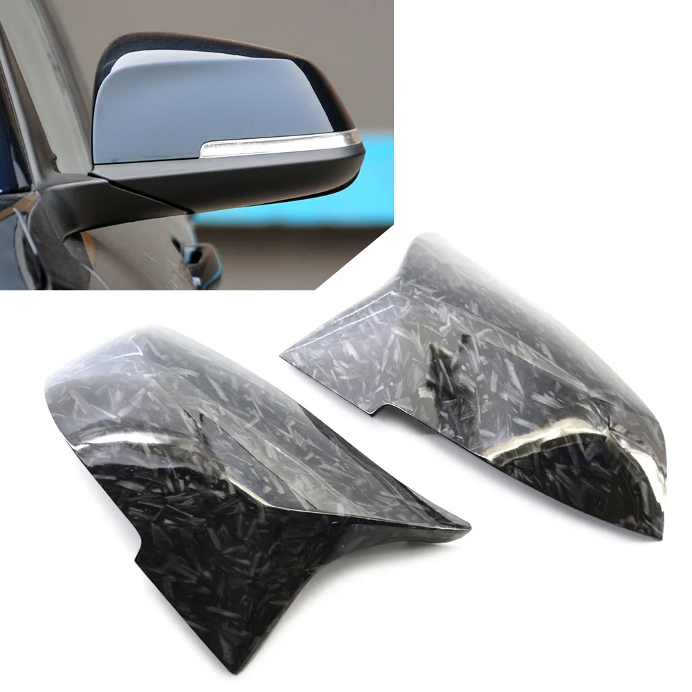 2Pcs Marbling Car Door Side Mirror Cover Caps Replacement For BMW F20 F21 F22 F23 F30 F31 F34 F32 F33 F36 E84 F87 51167292745