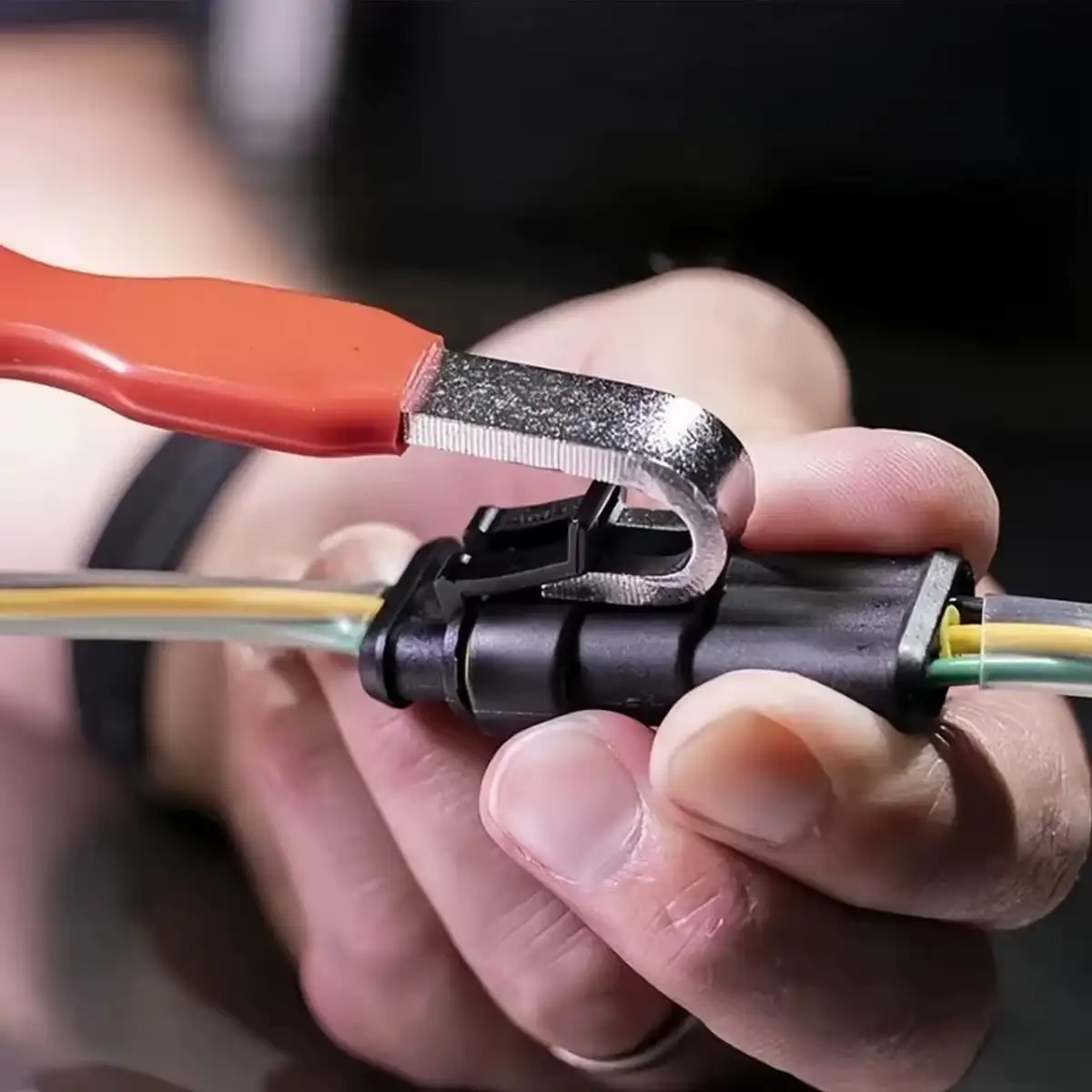 PINMOAP 1PC Wire Connector Remover Dual Head Carbon Steel Terminal Extraction Tool for Automotive Wiring Repair and Modification