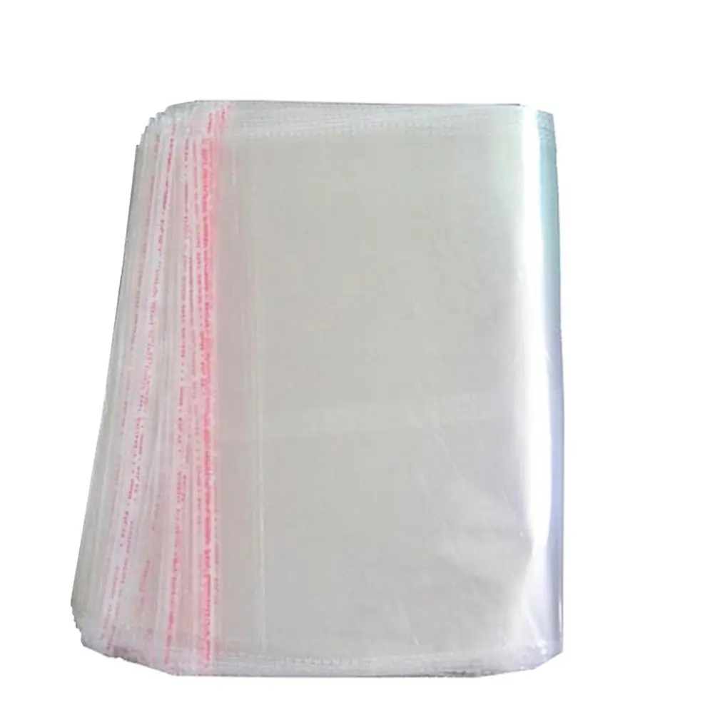 100Pcs 32x45cm Crystal Clear Opp Self Adhesive Cellophane Bags for Clothing T Shirts Retail Packaging Gift Bakery Display