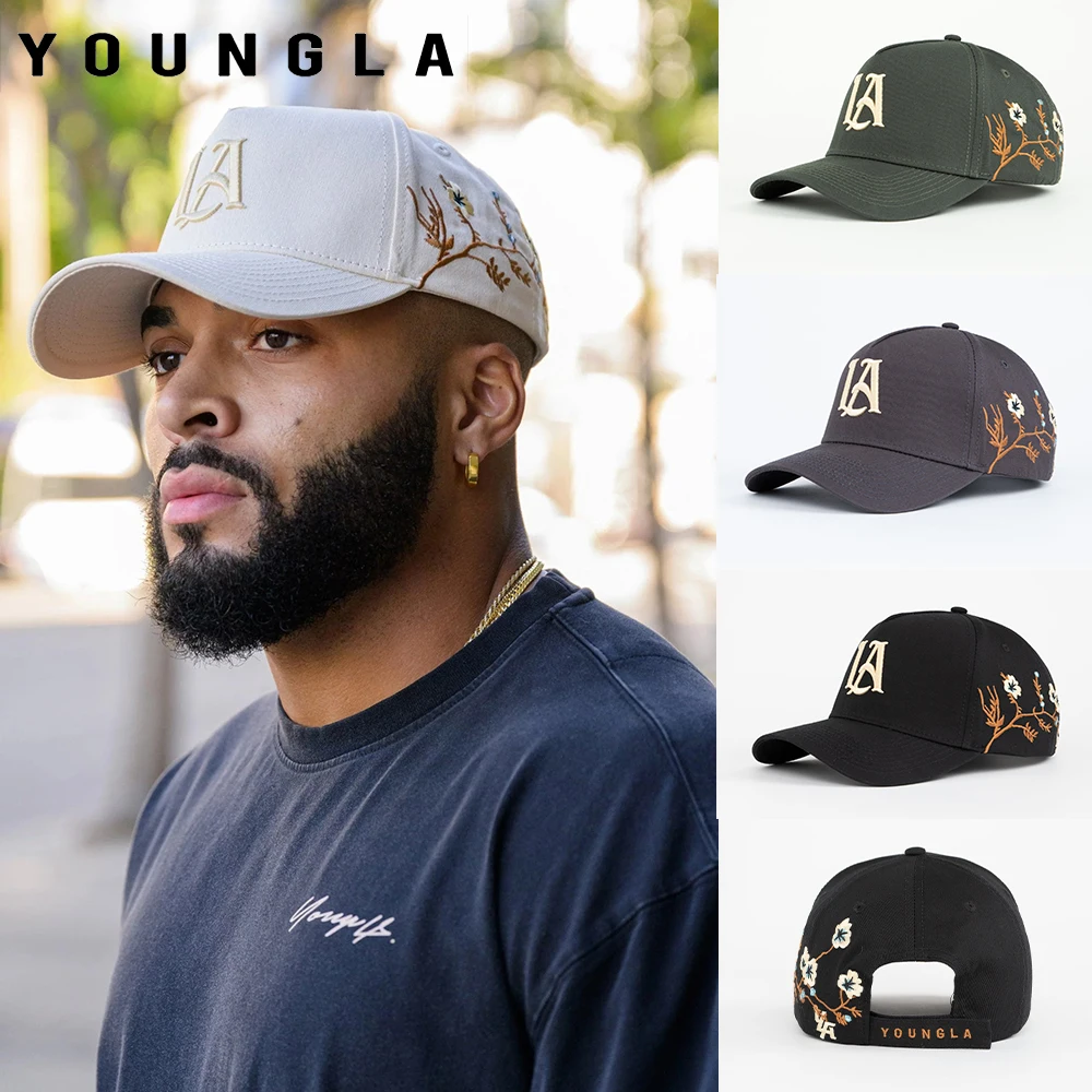 Youngla Baseball Cap Gym Hombre Autumn Outdoor Sports Cap Cycling Duckbill Cap Fashion Delicate Embroidery Retro Style Cap