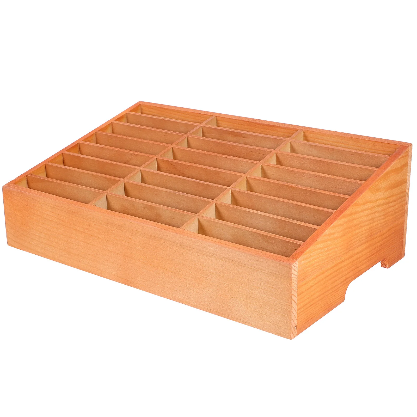 صندوق تخزين الهاتف الخليوي سطح المكتب الخشب المنظم مقصورات متعددة قلم رصاص الهواتف المحمولة عن بعد مقص آلة حاسبة USB