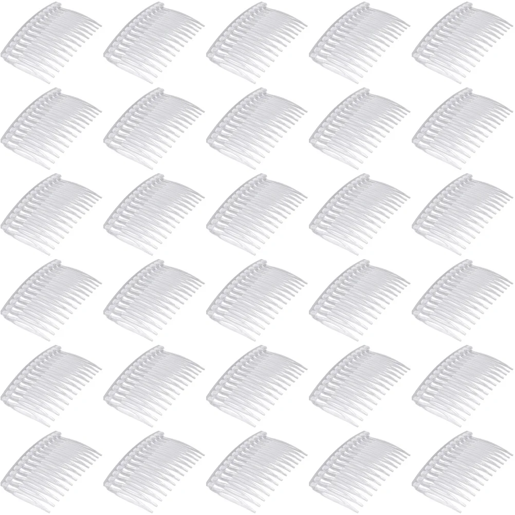 

50 Pcs Hair Combs for Women Accessories Transparent Plastic 50pcs (transparent White) Wedding Brides Women's Toppers